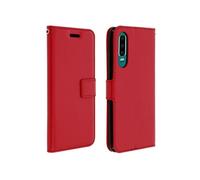 Housse Huawei P30 Etui Folio Portefeuille Fonction Support Vidéo - rouge