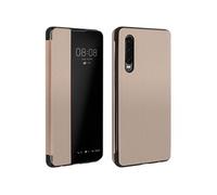 Housse Huawei P30 Etui Grande Fenêtre Translucide Coque Rigide doré