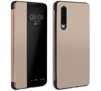 Housse Huawei P30 Etui Grande Fenêtre Translucide Coque Rigide doré