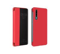 Housse Huawei P30 Étui Grande Fenêtre Translucide Coque Rigide rouge