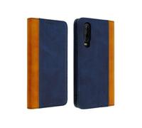 Housse Huawei P30 Etui Portefeuille Rangement carte support vidéo Bleu nuit