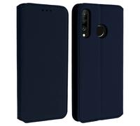 Housse Huawei P30 Lite Etui Folio Portefeuille Fonction Support bleu nuit