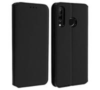 Housse - AVIZAR - Huawei P30 Lite - Étui Folio Portefeuille - Éco-cuir - Noir