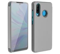 Housse Huawei P30 Lite Étui Miroir Clapet translucide argent
