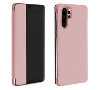 Housse Huawei P30 Pro Étui Grande Fenêtre Translucide Coque Rigide rose gold