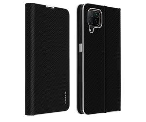 Housse Huawei P40 Lite Étui Intégral Portecarte Support Vidéo Effet Carbone noir