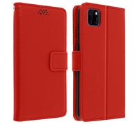 Housse Pour Huawei Y5p Porte carte Support Vidéo Rouge