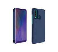 Housse Huawei Y6p Clapet translucide Design Miroir Support Vidéo Violet