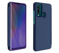 Housse Huawei Y6p Clapet translucide Design Miroir Support Vidéo Violet