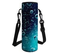 Housse Hugs Idea pour gourde - Isotherme isolée au néoprène - Avec bandoulière L Motif goutte d'eau