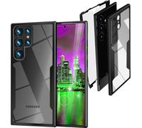 Housse hybride claire à 360 degrés pour Samsung Galaxy S23 Ultra, cadre de protection noir