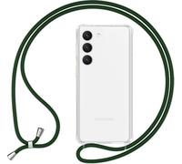 Housse hybride claire avec chaîne à porter autour du cou pour Samsung Galaxy S23 Vert foncé