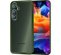 Housse hybride mate NALIA pour Samsung Galaxy S24 Plus Coque, dos rigide semi-transparent & cadre anti-chute Vert foncé