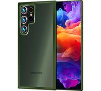 Housse hybride mate NALIA pour Samsung Galaxy S24 Ultra Housse, dos dur semi-transparent & cadre anti-chute Vert foncé