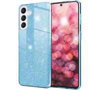Housse hybride NALIA à paillettes pour Samsung Galaxy S24 Plus Housse, paillettes brillantes avec silicone renforcé bleu
