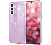 Housse hybride pailletée NALIA pour Samsung Galaxy S24 Housse, glamour brillant Housse de protection pailletée avec silicone renforcé Violet