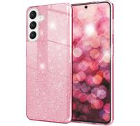 Housse hybride pailletée NALIA pour Samsung Galaxy S24 Housse, glamour brillant Housse de protection pailletée avec silicone renforcé Rose