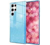 Housse hybride pailletée NALIA pour Samsung Galaxy S24 Ultra Housse, Housse de protection pailletée brillante avec silicone renforcé bleu