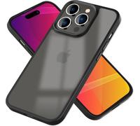 Housse hybride pour iPhone 14 Pro - Mat translucide Hard Cover Silicone Frame Noir