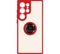 Housse hybride pour téléphone portable avec support pour anneau Samsung Galaxy S23 Ultra - Rouge