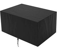 Housse imperméable de qualité supérieure pour table de patio - 110 x 100 x 85 cm - Reculaire - Coupe-vent et résine UV - Bœuf 420D amélioré - Housse en fourrure de jardin en rotin noir