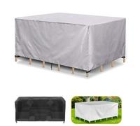 Housse imperméable en fourrure de bœuf 270 x 210 x 85 cm - Tissu 420D résistant aux intempéries pour tables et canapés - Dispose d'un cordon de verrouillage et d'un système de boucle