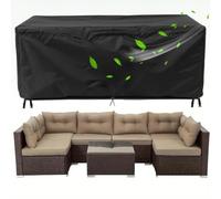 Housse imperméable en fourrure d'extérieur 155 x 135 x 95 cm Ox 420D Protection de table de jardin Anti-vent et UV Housse de table de salle à manger - Noir