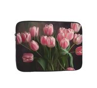Housse imperméable et résistante aux chocs pour ordinateur portable de 10" Motif tulipes roses