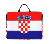 Housse imperméable et résistante aux chocs pour ordinateur portable de 14" avec drapeau de la République de Croatie, adaptée pour le travail, les voyages d'affaires et les voyages quotidiens.