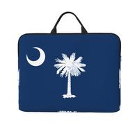 Housse imperméable et résistante aux chocs pour ordinateur portable de 14" avec imprimé drapeau de la Caroline du Sud, convient pour le travail, les voyages d'affaires et les voyages quotidiens.