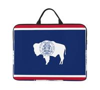Housse imperméable et résistante aux chocs pour ordinateur portable de 14 pouces avec imprimé drapeau de l'État du Wyoming, adaptée pour le travail, les voyages d'affaires et les voyages quotidiens.
