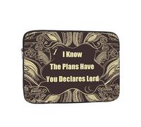 Housse imperméable légère pour ordinateur portable de 17" avec inscription « I Know The Plans Have You Declares Lord »