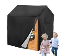 Housse imperméable pour cabane de jeu - Protection solaire extérieure pour meubles de terrasse | Veste Oxford en polyester noir avec fermeture éclair latérale | Blindage robuste et résistant aux