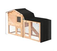 Housse imperméable pour clapier à deux étages de 122 cm, tissu Oxford robuste avec fenêtre transparente et fermeture éclair, protection de cage résistante aux intempéries, noire, 147 x 52 x 86 cm (180