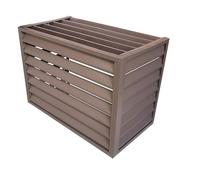 Housse imperméable pour climatisation d'extérieur - Mini boîtier à condensateur fendu pour unité de climatisation - Clôture en métal - Protection de jardin, terrasse, piscine, marron - 100 x 50 x 70
