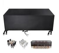Housse imperméable pour coffre de terrasse - Tissu Oxford 420D anti-UV pour rangement extérieur, convient pour 190 x 90 x 60 cm - Housse noire durable pour table de jardin en rotin