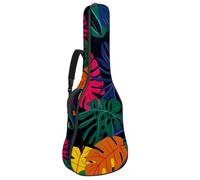 Housse imperméable pour guitare acoustique 101/104/106 cm avec couche protectrice et plusieurs poches, feuilles de noix de coco, Multicolore #05, 42.9x16.9x4.7 in, Sac pour guitare