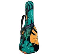 Housse imperméable pour guitare acoustique 101/104/106 cm avec couche protectrice et plusieurs poches, feuilles de noix de coco, Multicolore #03, 42.9x16.9x4.7 in, Sac pour guitare