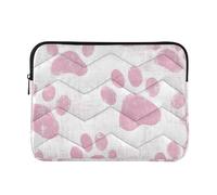 Housse imperméable pour ordinateur portable de 13 à 14 pouces avec fermeture éclair Motif empreintes de pattes Rose Peach Sans couture Sac de transport pour voyage d'affaires