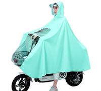 Housse imperméable pour scooter électrique d'extér Poncho de pluie avec miroir for vélo électrique, moto, Scooter, multicolore 3XL-4XL(Matcha Green,4XL)