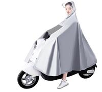 Housse imperméable pour scooter électrique d'extér Poncho de pluie avec miroir for vélo électrique, moto, Scooter, multicolore 3XL-4XL(Silver Grey,3XL)