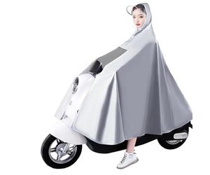 Housse imperméable pour scooter électrique d'extér Poncho de pluie avec miroir for vélo électrique, moto, Scooter, multicolore 3XL-4XL(Silver Grey,3XL)