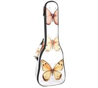 Housse imperméable pour ukulélé 58,4 cm avec rangement et poignée - Aquarelle Art Violet Turquoise Papillon, Multicolore 03., 25.9x9x3.1in/66x23x8cm, Organiseur de sac