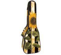 Housse imperméable pour ukulélé 58,4 cm avec rangement et poignée - Bleu sarcelle, marguerite, fleurs et papillon sur bois, Multicolore 05, 25.9x9x3.1in/66x23x8cm, Organiseur de sac