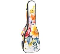 Housse imperméable pour ukulélé 58,4 cm avec rangement et poignée - Composition de fleurs colorées, Multicolore 01., 25.9x9x3.1in/66x23x8cm, Organiseur de sac
