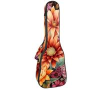 Housse imperméable pour ukulélé 58,4 cm avec rangement et poignée - Composition de fleurs colorées, Multicolore 04, 25.9x9x3.1in/66x23x8cm, Organiseur de sac