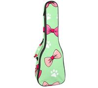 Housse imperméable pour ukulélé 58,4 cm avec rangement et poignée - Nœuds papillon, cœurs et empreintes de pattes mignonnes, Multicolore 09, 25.9x9x3.1in/66x23x8cm, Organiseur de sac