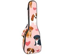 Housse imperméable pour ukulélé 58,4 cm avec rangement et poignée - Nœuds papillon, cœurs et empreintes de pattes mignonnes, Multicolore 06, 25.9x9x3.1in/66x23x8cm, Organiseur de sac