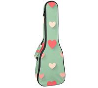 Housse imperméable pour ukulélé 58,4 cm avec rangement et poignée - Petits cœurs mignons à pois sur fond rose, Multicolore 08, 25.9x9x3.1in/66x23x8cm, Organiseur de sac