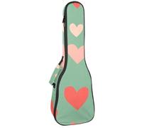 Housse imperméable pour ukulélé 58,4 cm avec rangement et poignée - Petits cœurs mignons à pois sur fond rose, Multicolore 07, 25.9x9x3.1in/66x23x8cm, Organiseur de sac